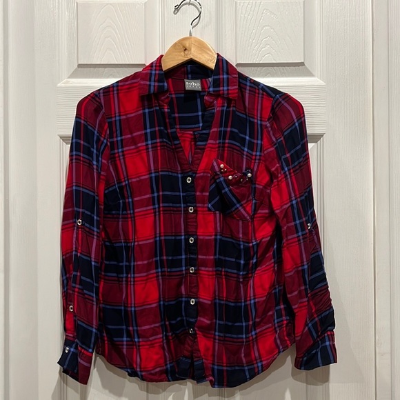 New York and Company Lightweight Super Soft Flannel Shirt - Picture 11 of 11